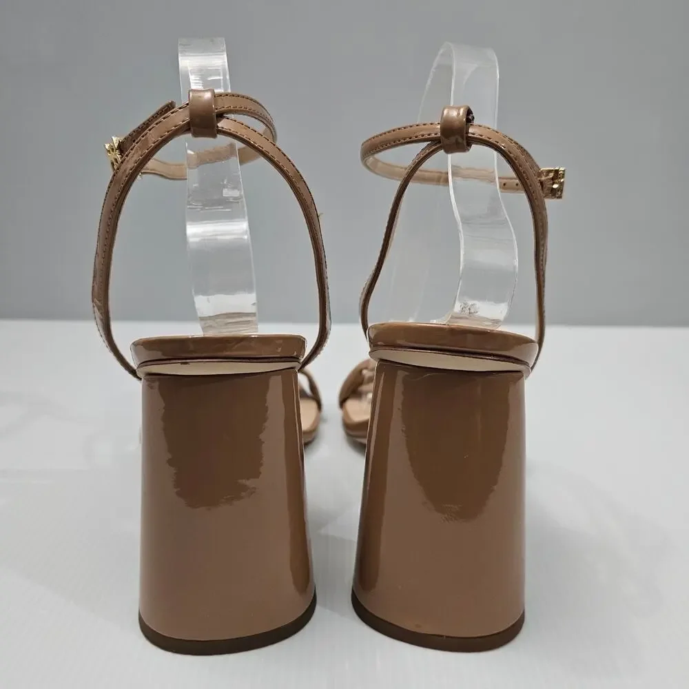 NEW Sam Edelman Kia Block Heel Strappy Sandal Rosa Blush Patent Size 10.5 - Picture 8 of 12